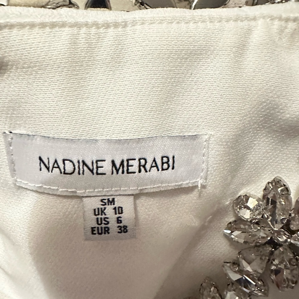 NADINE MERABI White Dress with Silver Embellishments - Picture 5 of 5